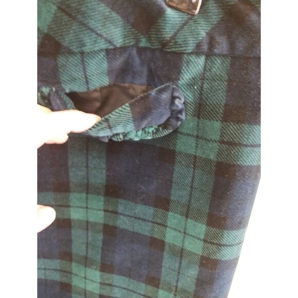 Talbots Blackwash Tartan Velvet Plaid Skirt Size 8 Preppy Classic Blue & Green - Picture 2 of 5